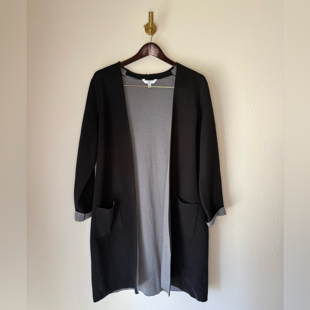 Time & Tru Open Front Black Longline Cardigan size XL